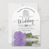 Invitation Reflet Lavande violet Rose Élégant mariage (Devant)