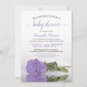 Invitation Reflet Lavender Rose Élégant Baby shower (Devant)