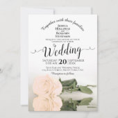 Invitation Reflet Pale Blush Peach Rose Mariage élégant (Devant)