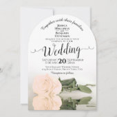 Invitation Reflet Pale Blush Peach Rose Mariage élégant (Devant)