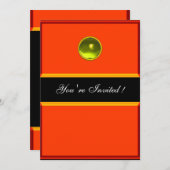 Invitation REFLETS TOPAZE , noir jaune orange (Devant / Derrière)