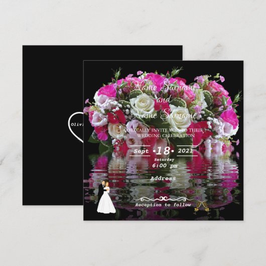Invitation Réflexe floral (Devant / Derrière)