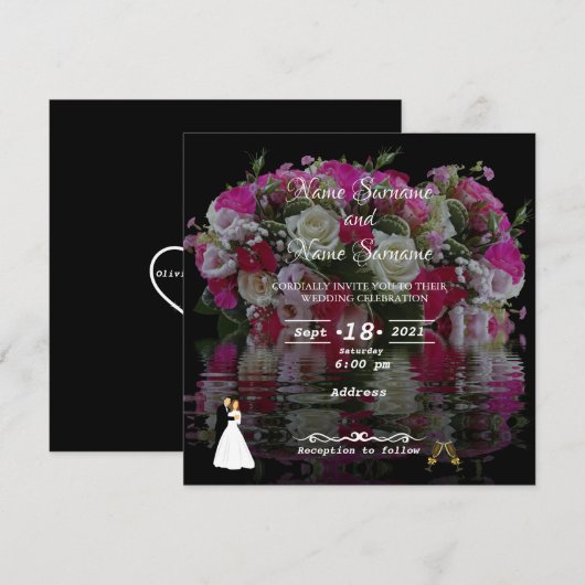 Invitation Réflexe floral (Devant / Derrière)
