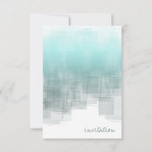 Invitation Réflexion aquarelle - répétition Turquoise ID774 (Dos)