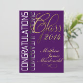 Invitation Réflexion violette Parti de graduation formelle (Debout devant)