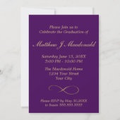 Invitation Réflexion violette Parti de graduation formelle (Dos)
