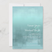 Invitation Réflexions aquarelle Mariage Turquoise ID774 (Devant)