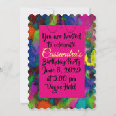 Invitation Réflexions colorées (Plus d'options) - RSVP / (Dos)