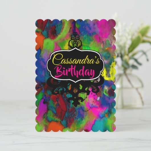 Invitation Réflexions colorées (Plus d'options) - RSVP / (Debout devant)