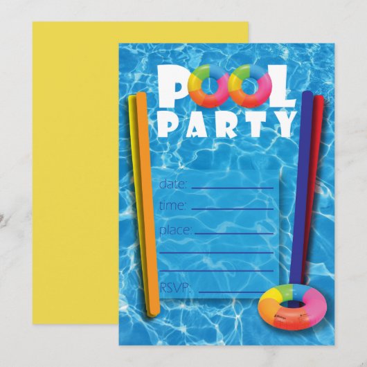 Invitation Réflexions de la partie de pool (Devant / Derrière)