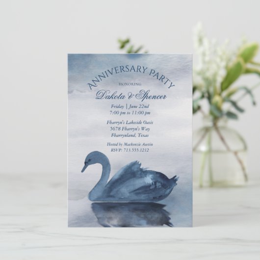 Invitation Réflexions des lacs | Blue Swan Anniversaire Party (Debout devant)