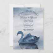 Invitation Réflexions des lacs | Blue Swan Anniversaire Party (Devant)