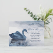 Invitation Réflexions des lacs | Dusty Blue Swan Sweet 16 Par (Debout devant)