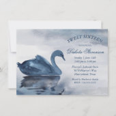 Invitation Réflexions des lacs | Dusty Blue Swan Sweet 16 Par (Devant)
