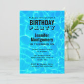 Invitation Réflexions sur l'eau de la piscine bleu chatoyante (Debout devant)