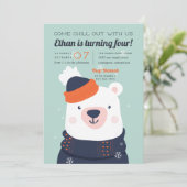 Invitation Refroidissement | Jour d'anniversaire de l'ours po (Debout devant)
