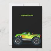Invitation REFROIDISSEMENT Monster Truck Neon Anniversaire Fê (Dos)
