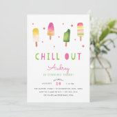 Invitation Refroidissement | Popsicle Anniversaire Fête Invit (Debout devant)