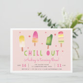 Invitation Refroidissement | Popsicle Anniversaire Fête Invit (Debout devant)