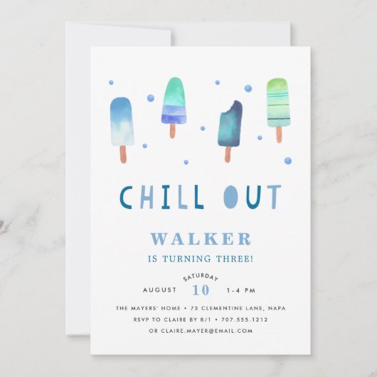 Invitation Refroidissement | Popsicle Anniversaire Fête Invit (Devant)