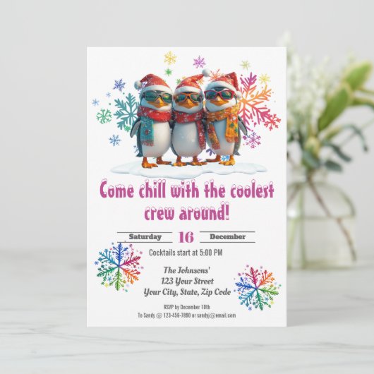 Invitation Refroidissez avec l'équipage le plus froid à Noël (Debout devant)