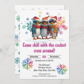 Invitation Refroidissez avec l'équipage le plus froid à Noël (Devant / Derrière)