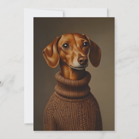 Invitation Regal Dachshund dans un col roulé (Devant)