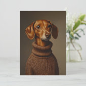 Invitation Regal Dachshund dans un col roulé (Debout devant)