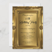 Invitation Regal Elegant Photo Anniversaire Party Gold Frame (Dos)