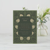 Invitation Regal Emerald Green Antique Gold Détails Baroque (Debout devant)