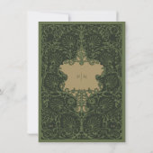 Invitation Regal Emerald Green Antique Gold Détails Baroque (Dos)