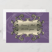 Invitation regal fleurit violet merci (Devant / Derrière)