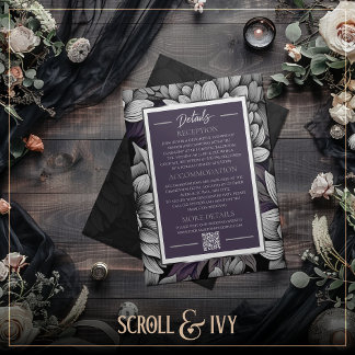 Invitation Regal Lilac, Brilliant White Bloom Détails du Mari