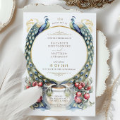 Invitation Regal Peacock Mariage à thème
