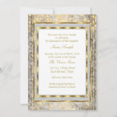 Invitation Regal Princess Quinceanera Gold White Silver (Dos)