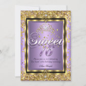 Invitation Regal Princess Sweet 16 Gold Lavender Purple Party (Devant)