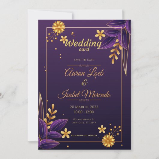 Invitation "Regal Radiance, Love in Lavender." (Devant)