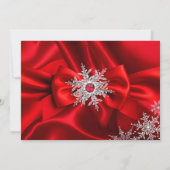 Invitation Regal Red Pearl Snowflake Christmas Dinner Party (Dos)