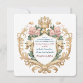 Invitation Regal Royal Crest Floral Wedding Elegant Romantic (Dos)