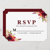 Invitation Regal RSVP : Burgundy & Gold Edition (Devant / Derrière)