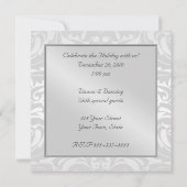 Invitation Regal Silver Damask Scroll Toute Occasi (Dos)