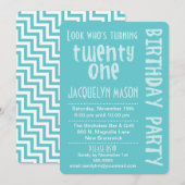 Invitation Regard bleu qui tourne l'invitation de 21 (Devant / Derrière)