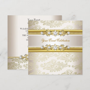 Invitation Regard de crémage doré élégant pour une fête