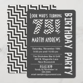 Invitation Regard noir/blanc qui tourne l'invitation de 75 (Devant / Derrière)