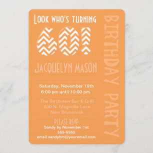 Invitation Regard orange qui tourne l'invitation de 60