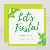 Invitation Regarde-moi grandir Cactus succulent Fête Favori (Devant / Derrière)