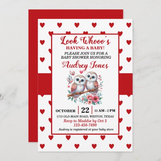 Invitation Regarde qui a un bébé (Devant / Derrière)