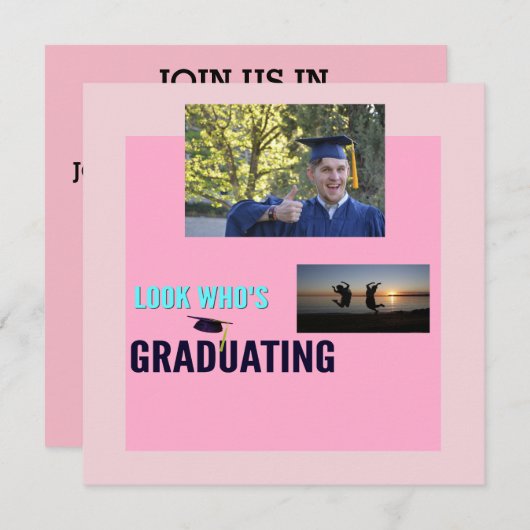 Invitation Regarde qui est diplômé ! (Devant / Derrière)