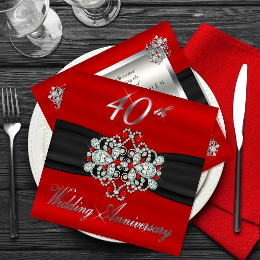 Invitation Regarder Diamond Rubies 40e anniversaire de Mariag