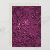 Invitation Regarder en relief Damask Magenta (Devant / Derrière)